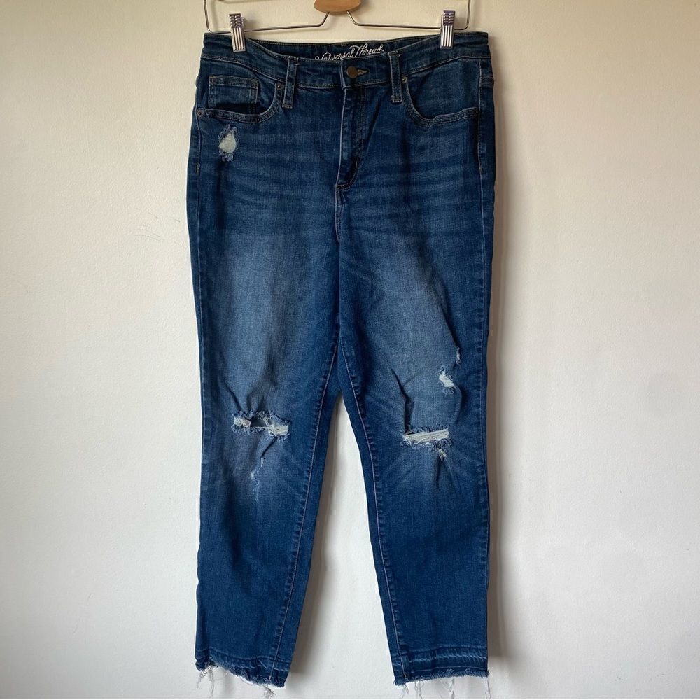 Universal thread distressed high rise straight jeans size 12 - Picture 1 of 6
